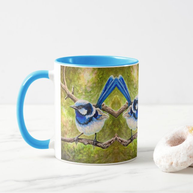 Blue Wren - Mug (With Donut)