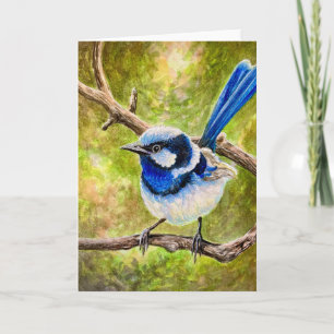 Blue Wren - Thank You Card