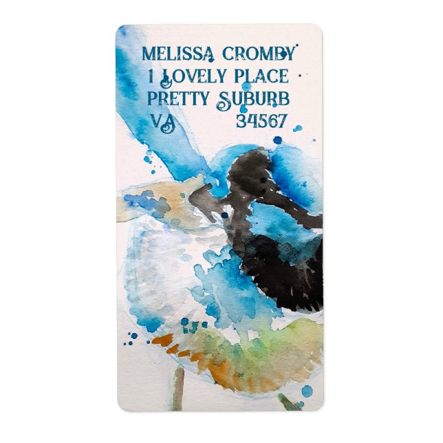 Blue Wren Watercolor Happy Birthday Wrens Aqua (Front)