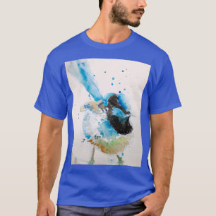 Blue Wren Watercolour Painting Australian Birds T-Shirt