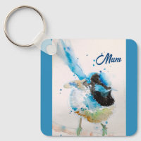 Blue Wren Wrens Watercolour Baby Blue Australian