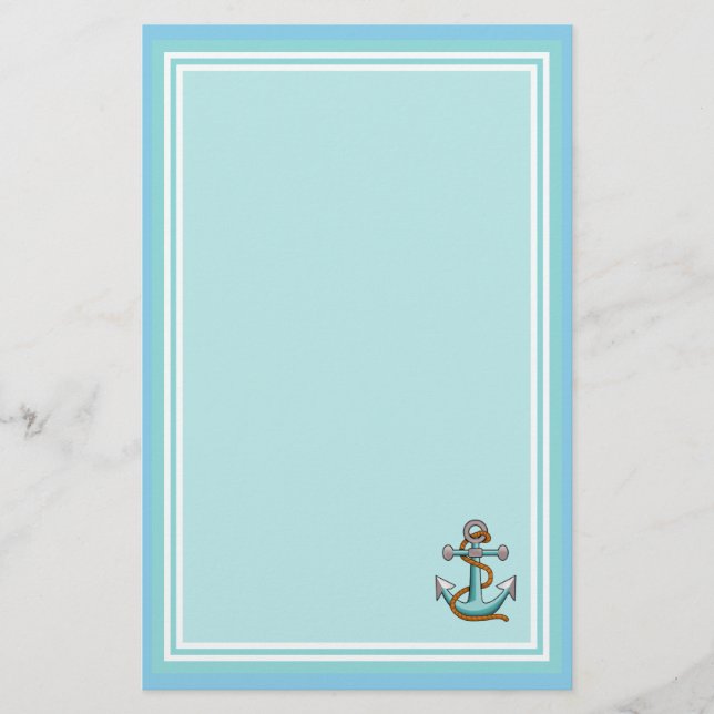 Blue Writing Paper with Anchor (Front)