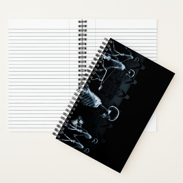 Blue X-Ray Skeleton City Scene Notebook (Inside)