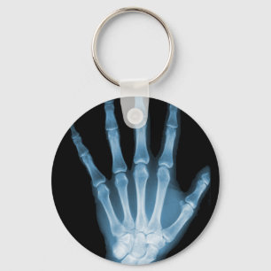 Blue X-ray Skeleton Hand Key Ring