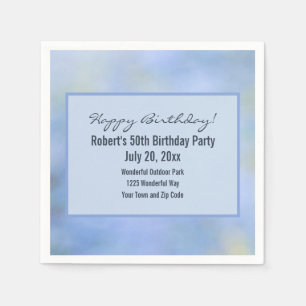 Blue Yellow Abstract Palo Verde Event Details Napkin