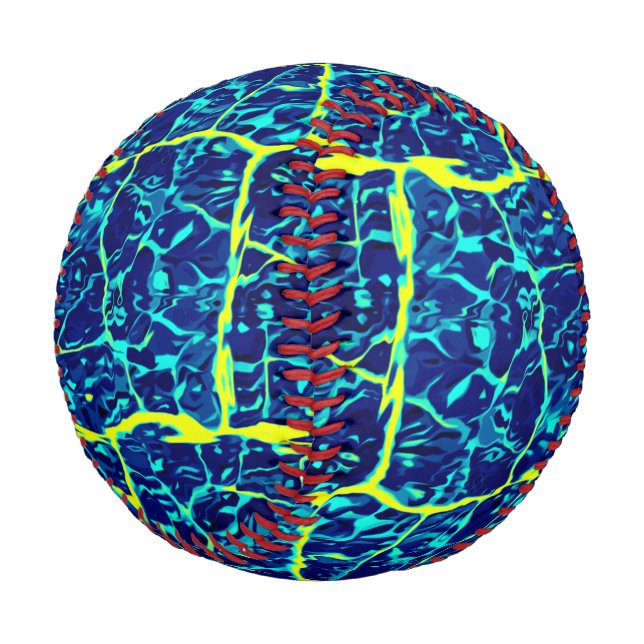 Blue / Yellow Abstract Pattern Baseball (Angled)