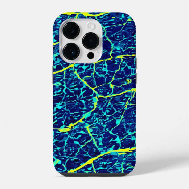 Blue / Yellow Abstract Pattern iPhone Case (Back)