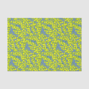 Blue yellow acacia art tissue paper