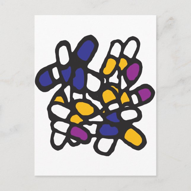 Blue Yellow and Purple Pills Postcard (Front)