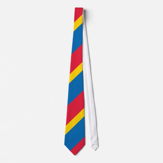 Blue Yellow and Red Striped Tie (Front)