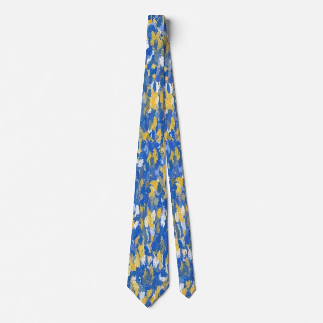 Blue, Yellow and White Paint Splashes 8200 Tie (Front)