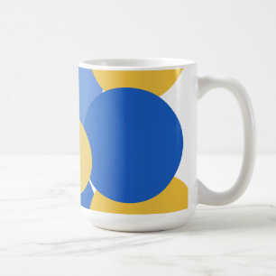 Blue, Yellow and White Polka Dots Coffee Mug