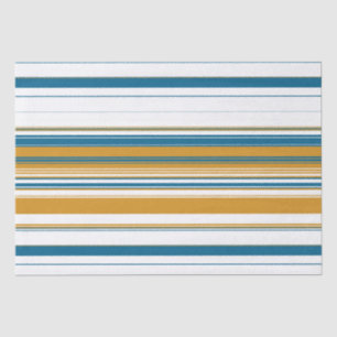 Blue Yellow and White Stripes Tissue Paper