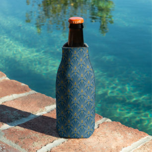Blue, yellow art deco ornament. bottle cooler