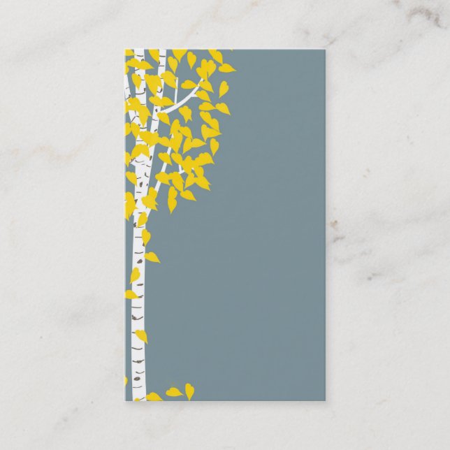 Blue Yellow Aspen Tree Business Cards (Front)