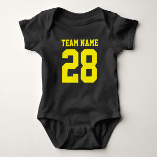 Blue Yellow Baby Football Jersey Sports Romper Baby Bodysuit