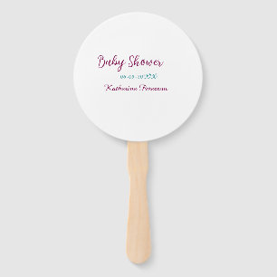 Blue yellow baby shower name date animal ear cute hand fan