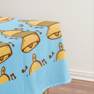 Blue Yellow Bell Christmas Tablecloth