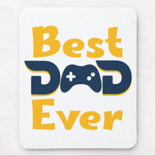 Blue & Yellow Best Dad Ever Gamer Dad Fathers Day  Mouse Pad