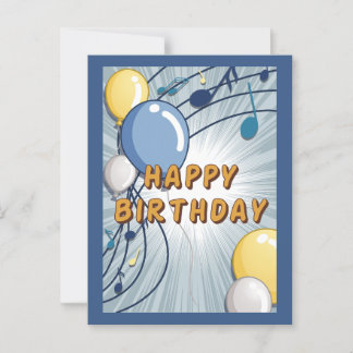 Blue & Yellow Birthday Card