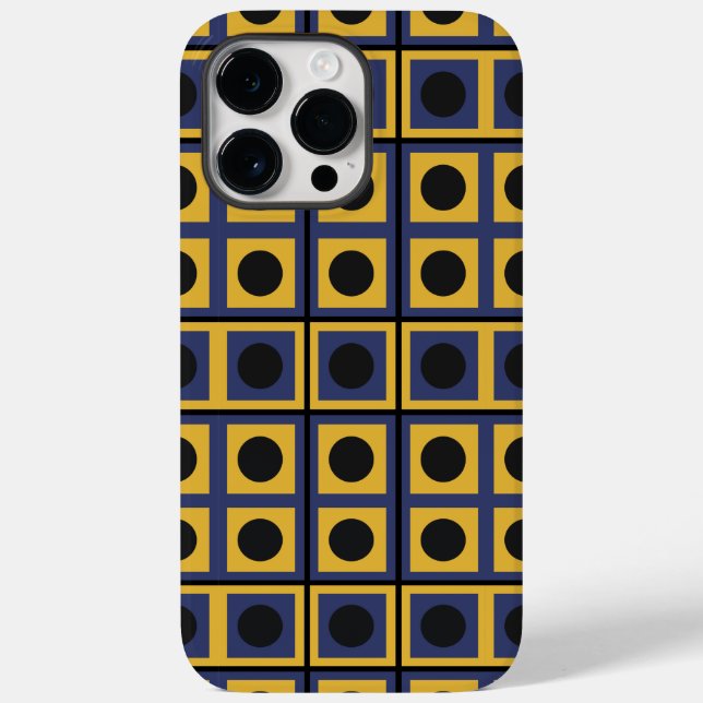 Blue Yellow Black Square Circle Geometric Case-Mate iPhone Case (Back)