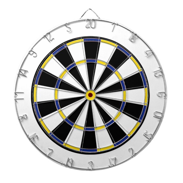 Blue Yellow Black White Dartboard (Front)