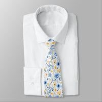 Blue Yellow Boho Floral Groomsmen Groom Wedding