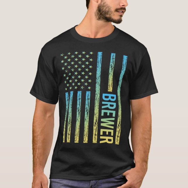 Blue Yellow Brewer T-Shirt (Front)
