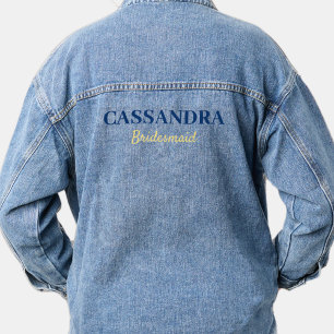Blue & Yellow Bridesmaid Wedding Denim Jacket