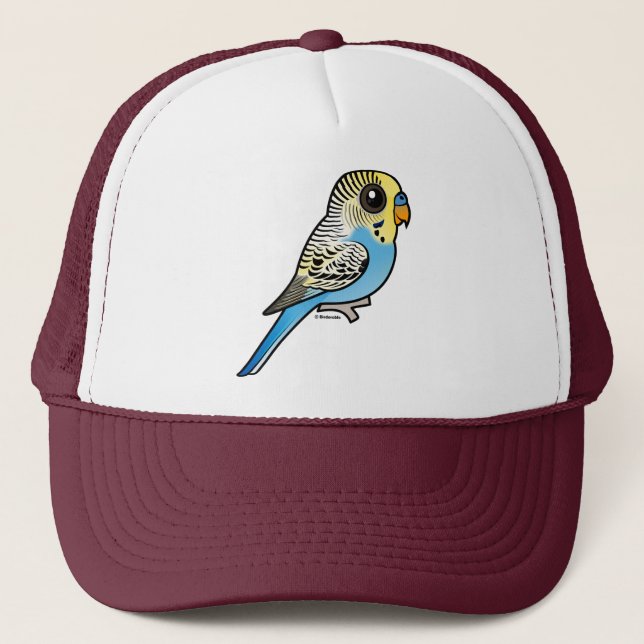 Blue & Yellow Budgie Trucker Hat (Front)
