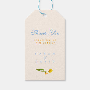 Blue & Yellow buttercup editable wedding Gift Tags