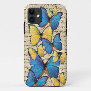 Blue & yellow butterrflies iPhone 11 case