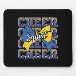 Blue Yellow Cheer Squad Funny Cheerleader Cheerlea Mouse Pad