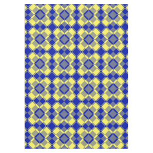 Blue Yellow Chequered Argyle Pattern Tablecloth
