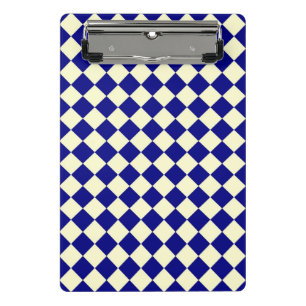 Blue Yellow Chequered Diamond Pattern  Mini Clipboard