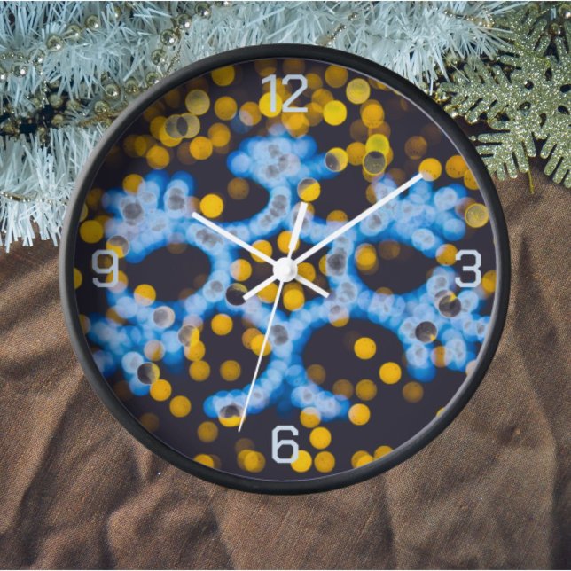 Blue yellow Christmas lights  Clock (Creator Uploaded)