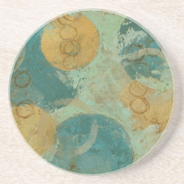 Blue & Yellow Circles Coaster (Front)