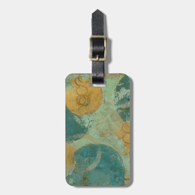 Blue & Yellow Circles Luggage Tag (Front Vertical)