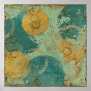 Blue & Yellow Circles Poster