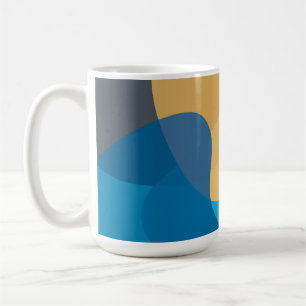 Blue, yellow, cool, trendy urban wavy illustration coffee mug