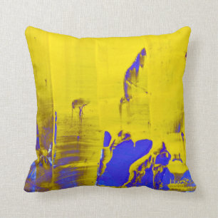 Blue yellow cushion