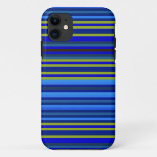 Blue Yellow Cyan Stripes Background iPhone 11 Case