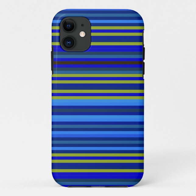 Blue Yellow Cyan Stripes Background Case-Mate iPhone Case (Back)
