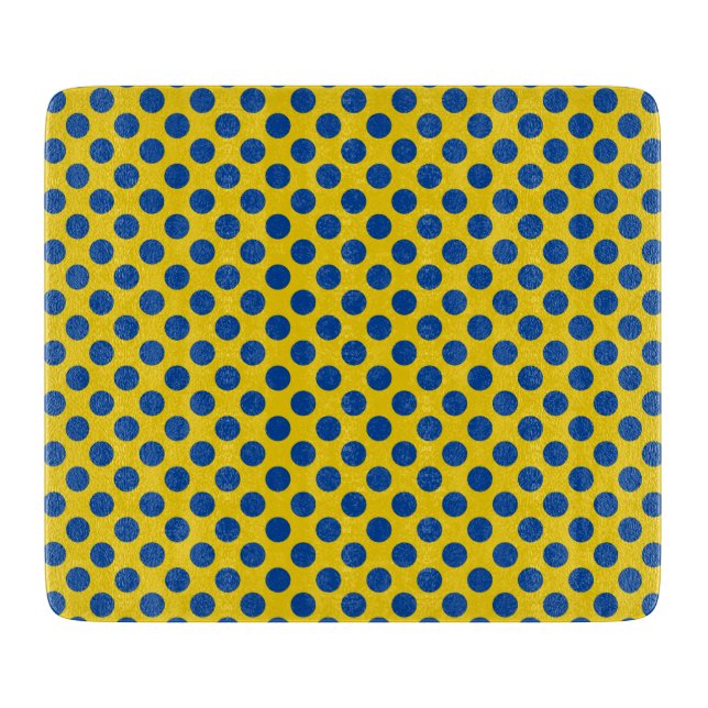 blue yellow dots cutting board (Front)