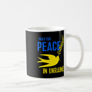 Blue Yellow Dove Pray For Peace Ukraine Ukrainian  Coffee Mug