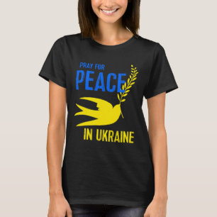 Blue Yellow Dove Pray For Peace Ukraine Ukrainian T-Shirt