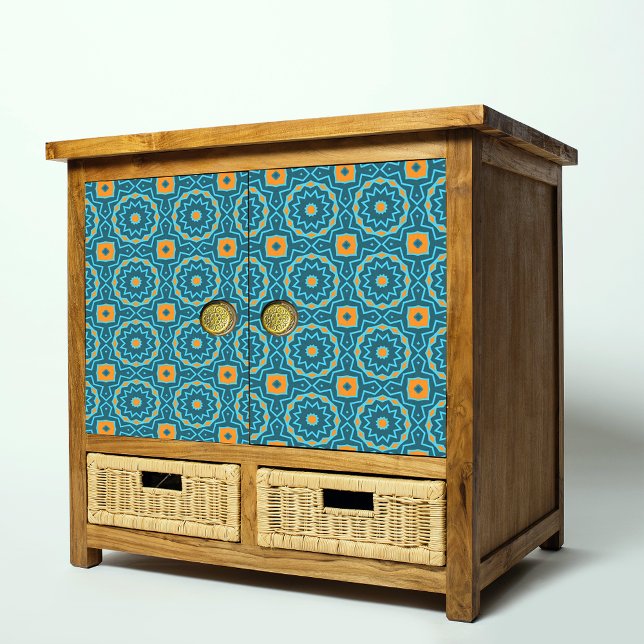 Blue & Yellow Elegant Boho Geometric Decoupage Tissue Paper (Creator Uploaded)