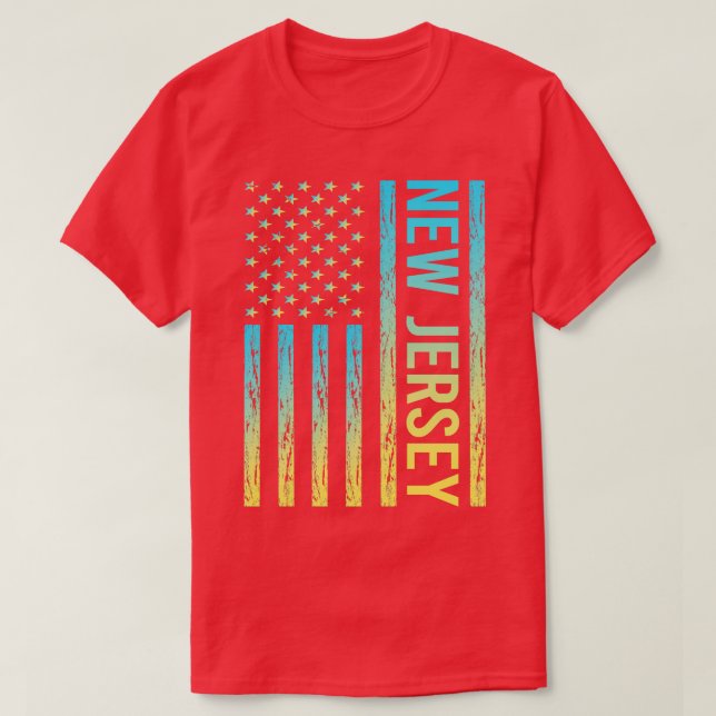 Blue Yellow Flag New Jersey T-Shirt (Design Front)