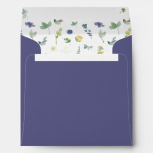 Blue yellow floral boho wedding square Envelope 
