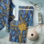 Blue Yellow floral Hanukkah Pattern Wrapping Paper<br><div class="desc">Have a beautiful festive Hanukkah celebration with your family and friends by wrapping your gifts in this modern floral blue-yellow pattern.
This pattern is seamless and will look great on any size of your gift. Happy Hanukkah!</div>